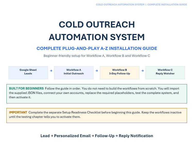 Cold Outreach Automation System installation guide