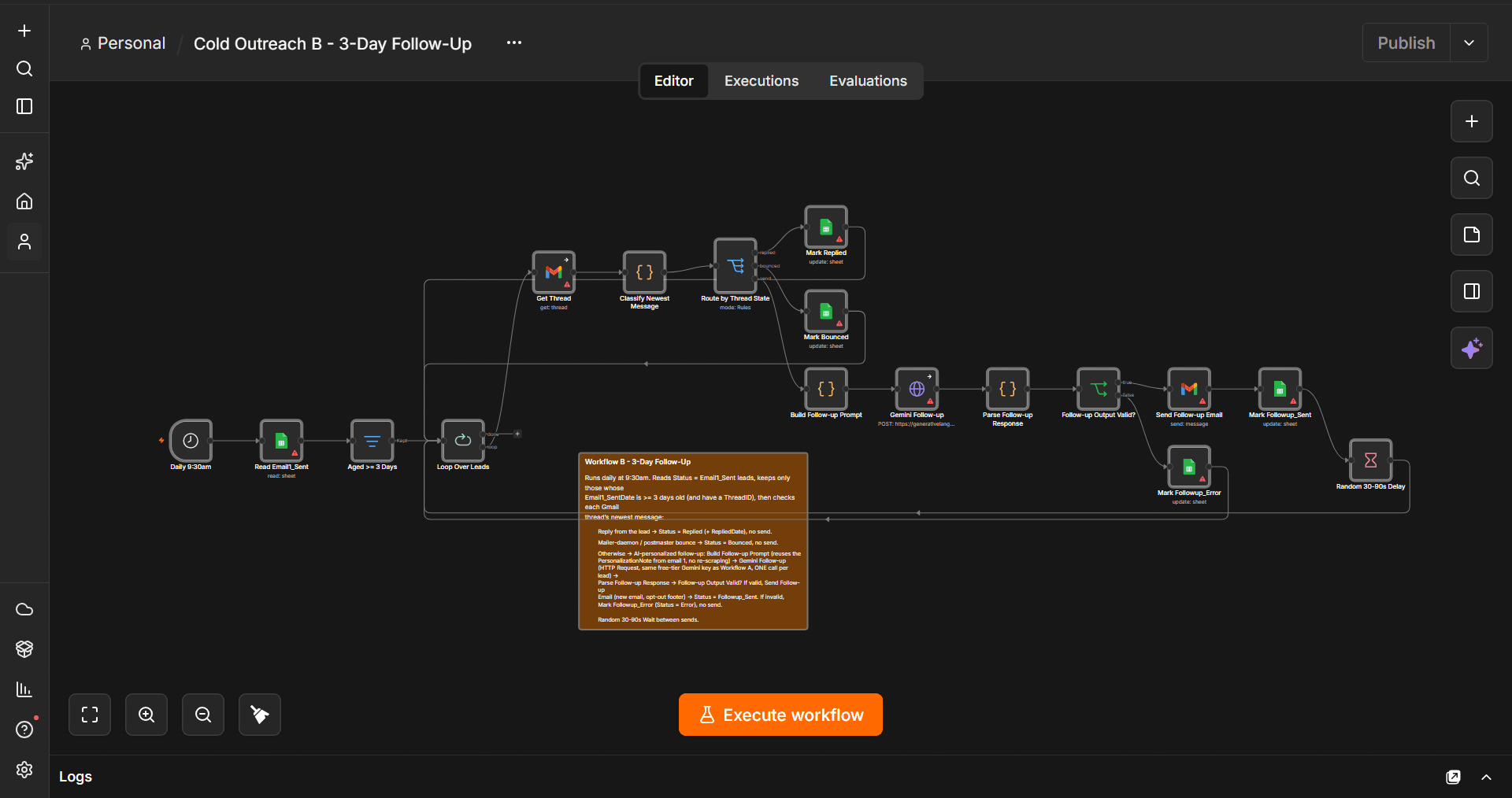 n8n automated follow-up workflow