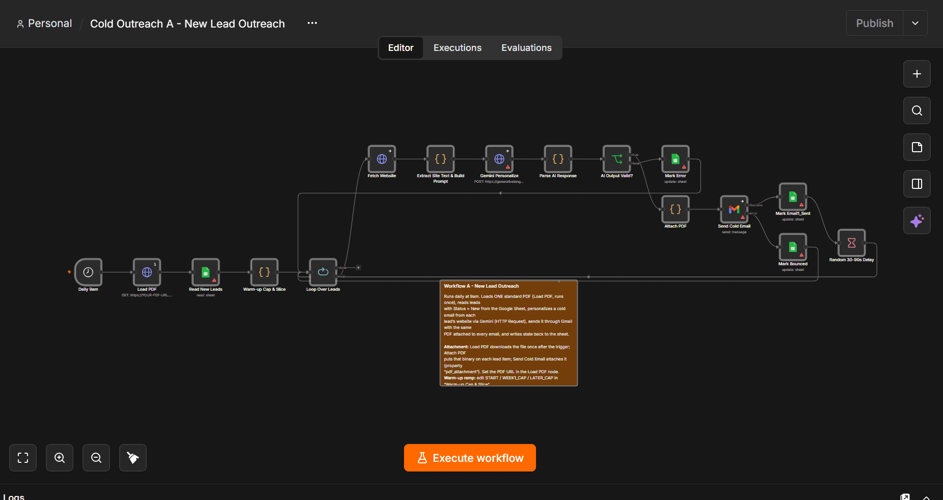 n8n New Lead Outreach workflow